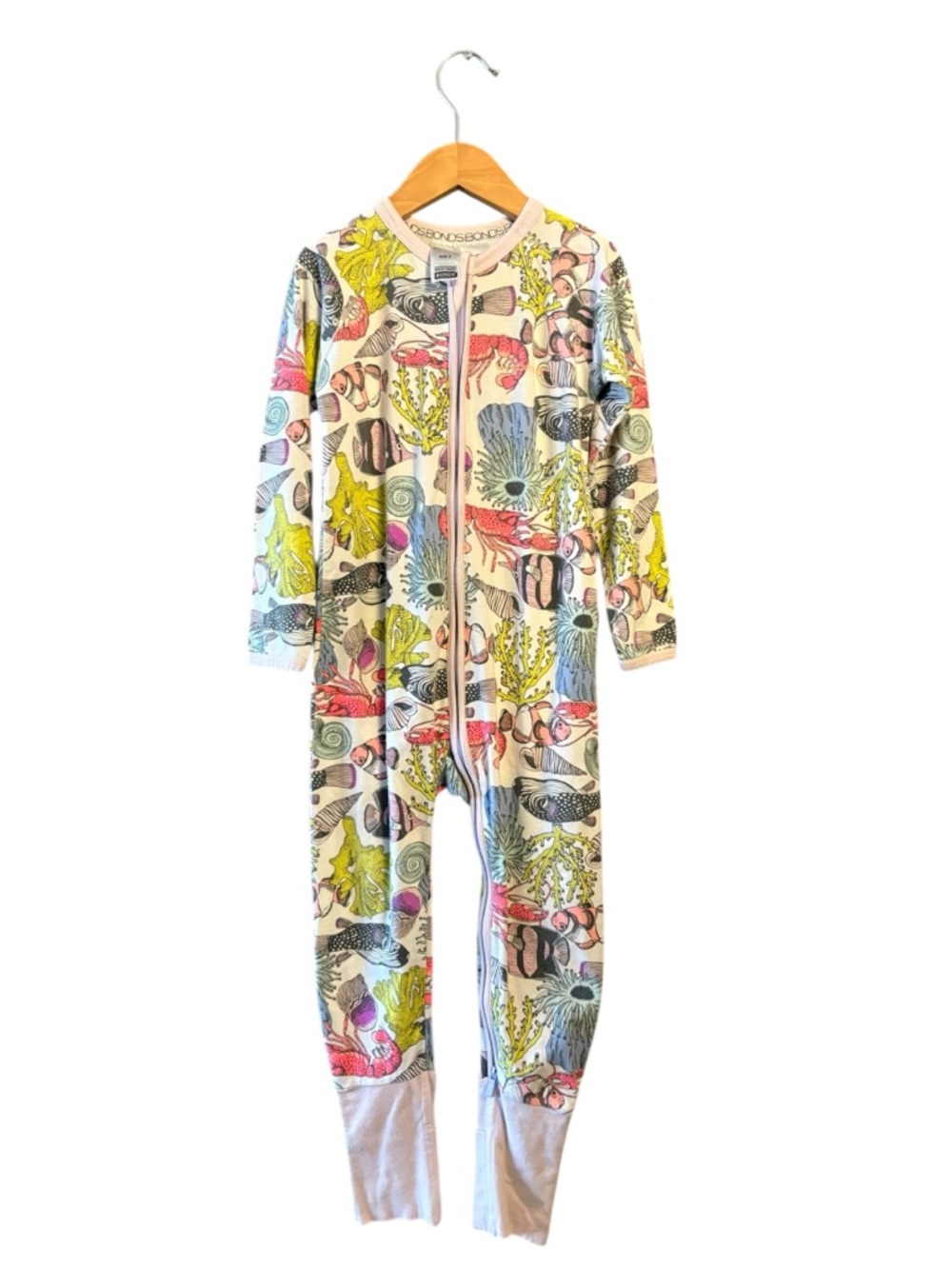 Children's Zipper One-Piece Romper in Multi Sea Life Print